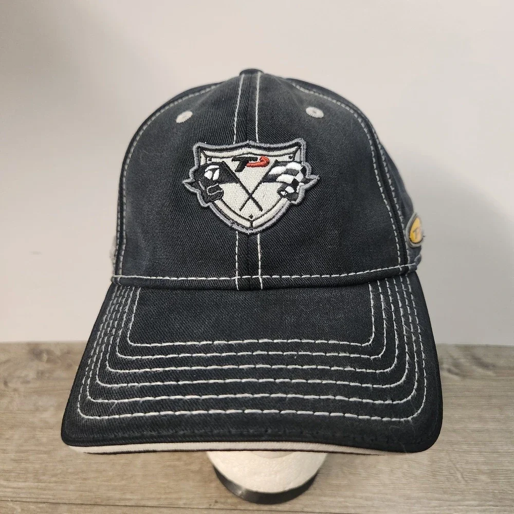 TaylorMade Golf TP Black Strapback Adjustable Baseball Hat Cap Black White
